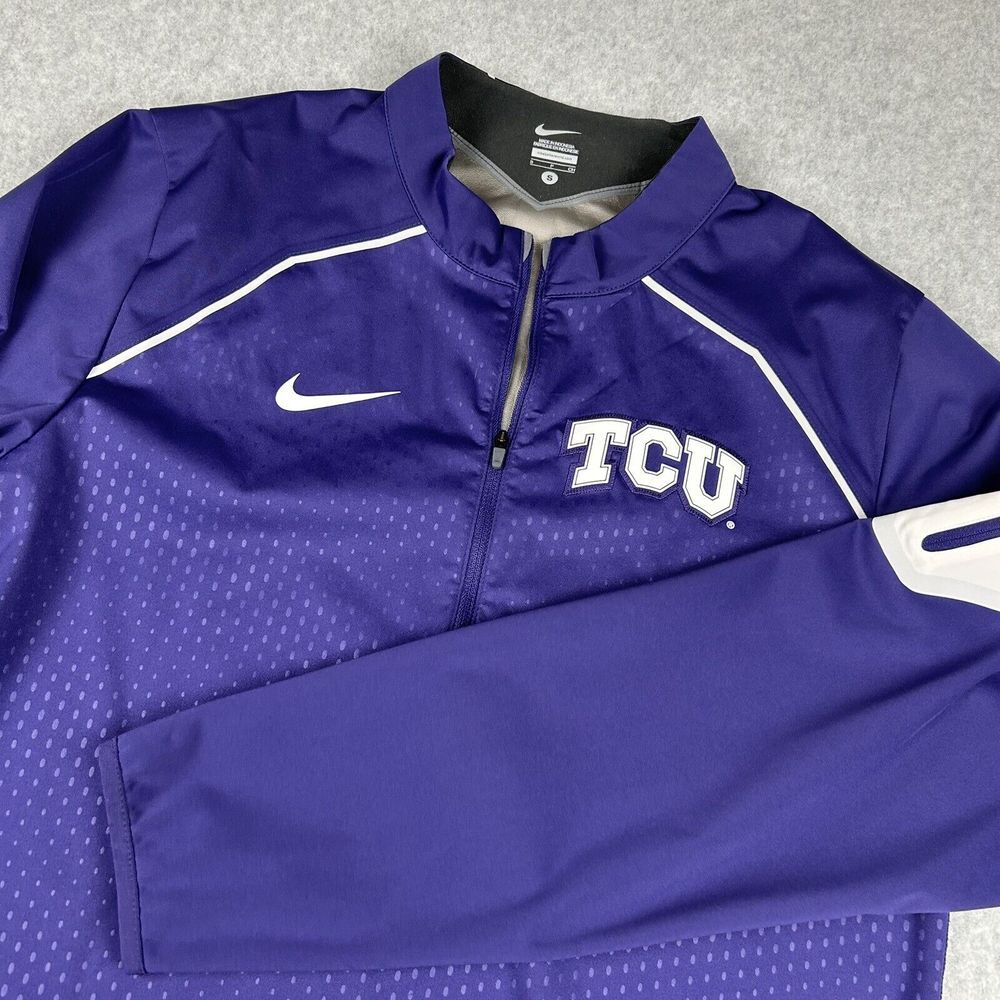 Nike TCU Horned Frogs Insulated Windbreaker Purple 1/4 Zip Swoosh Athletic Men S